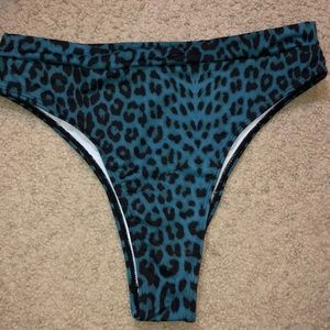 cheetah print high rise bikini bottoms